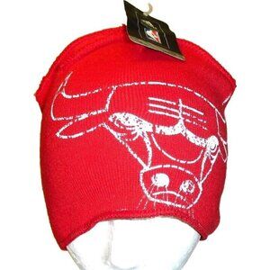 Chicago Bulls Mens Adidas Beanie Red Winter Hat Cap New Nba Basketball